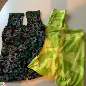 LuluRoe girls Halloween leggings size large/x-large 2 pair